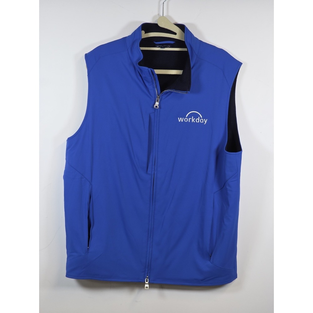 PeterMillar Mens M Blue Vest Wool Lined Workday Golf Tournament Layer Sport Coat